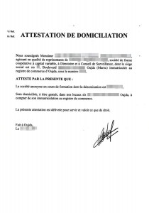attestation de domicile